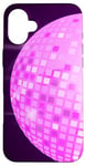 Coque pour iPhone 16 Plus Disco Ball 70s 80s Retro Pink Disco Ball