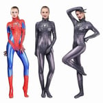 Kvinnlig Spiderman Superhjälte Sexig Jumpsuit Kostym Flicka Cosplay Outfit Black M