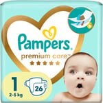 Pampers Premium Care Size 1 disposable nappies 2-5 kg 26 pc
