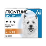 FRONTLINE Spot On Chien S - 2 à 10 kg - 6 pipettes- Puces tiques et poux