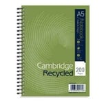 Pack of 30 Cambridge A5 Notebook 200 Pages Recycled Ruled Wire bound