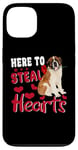 iPhone 13 Here To Steal Hearts Funny St Bernard Dog Valentines Day Case