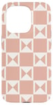 Coque pour iPhone 15 Pro Peach Cream Blush Pink Pastel Triangle Square Patterns