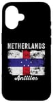 Coque pour iPhone 16 Drapeau des Antilles néerlandaises vieilli