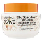 L'Oréal Paris Masque Nourrissante Elvive Huile Extraordinaire Huile Fin de coco pour cheveux normaux à secs, 300 ml