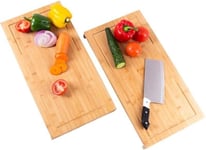 Set Of 2 Kitchen Wooden Cutting Chopping Board Oven Hob Covers Worktop Saver