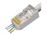 Microconnect Easy-Connect - Nätverkskontakt - Rj-45 (Hane) - F/Ftp - Cat 6A - Silver, Transparent (Paket Om 50)