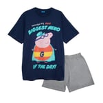 Peppa Pig Mens Hero Of The Day Grandpa Pig Pyjama Set - S