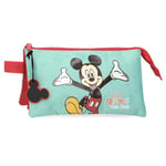 Joumma Disney Mickey Best Friends Together Trousse Triple Multicolore 22 x 12 x 5 cm Polyester L, Multicolore, Trousse Triple