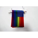 AZ FLAG - Guirlande Drapeau Arc-en-Ciel USA - 6 Mètres Avec 20 Fanions Lgbt - Gay Américain - Rainbow De 21x14 cm - Petits Drapeaux 100% Polyester - 60g