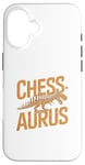 Coque pour iPhone 16 Chessaurus Jeu d'échecs amusant Dinosaure T-Rex Joueur d'échecs