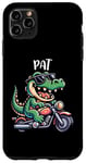 Coque pour iPhone 11 Pro Max Pat Funny Alligator Moto Design pour garçon Nom Pat