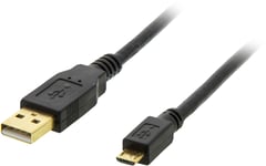 Deltaco MICRO-101 - USB-kabel - Micro-USB type B til USB - 1 m