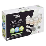 Vital Baby Nurture Breast Like Starter Set - Anti-Colic Baby Bottle Set with Soother & Non-Scratch Bottle Brush - Newborn Essentials - BPA, Phthalate & Latex-Free - 2x150ml & 2x240ml Feeding Bottles