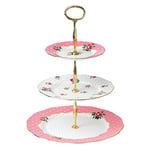 Royal Albert Fine Bone China Vintage 3-Tier Cake Stand Boxed Multi-Colour