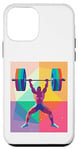 Coque pour iPhone 12 mini Musculaire Guy Overhead Pressing a Massive Barbell