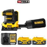 DeWalt DCW200 18V XR Brushless 1/4" Sheet Palm Sander +2 x 5Ah Batteries Charger