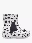 Crocs Kids' Classic Dalmatian Wellington Boots, White/Black