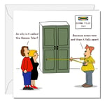 Funny Birthday Card Husband Dad Wife Mum Friends Humour Ikea Furniture Cartoon