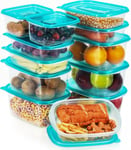 Plastic Food Containers  with Lids - FRESHLY CONTAINED 12 Pack