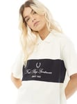 Fred Perry Women's Embroidered Pique Polo Shirt Snow White UK12 G8146 RRP £75