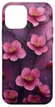 Coque pour iPhone 12 mini Fleur de cerisier japonais Fleur Violet