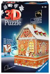 Ravensburger - Puzzle 3D Building - Maison de Noël en pain d'épices illuminée - A partir de 8 ans - 216 pièces numérotées à assembler sans colle - Accessoires de finition inclus - 11237