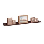 Relaxdays Étagère tablette flottante murale plateau étroit MDF cuisine bois HxlxP: 3,5 x 80 x 10 cm, marron