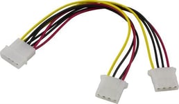 Deltaco 4-PIN internal power (female) - 4-PIN internal power (male) Power splitter