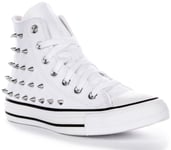 Converse A06444C Chuck Taylor All Star Studded Hi Womens Trainer  White UK 3 - 8