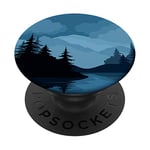 Mountain Pop Mount Socket Night Art Work Tree Turquoise PopSockets PopGrip: Swappable Grip for Phones & Tablets