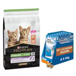 10 kg PURINA PRO PLAN + 8 x 40 g Dentalife Daily tandvårdsgodis på köpet! - Sterilised Kitten Healthy Start Salmon