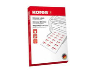 Kores L10537, Vit, Prislapp, Permanent, A4, Universal, Laser/Bläckstråleskrivare