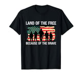 Land of the Free Because of the Brave Memorial Veterans Day T-Shirt