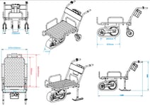 Brouette électrique à plateau 150kg sur chenille avec roues et skis Torros ERP150