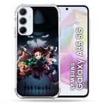 Cokitec Coque Renforcée pour Samsung Galaxy A35 5G Manga Demon Slayer Noir