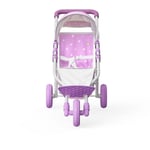 Olivia's Little World Doll Jogging Style Pram Purple White Stars - Purple