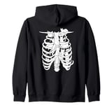 Human Ribcage Anatomy With Cats Zip Hoodie