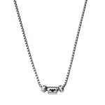 Emporio Armani Necklace for Men Fashion, Length: 525mm +/- 5mm / Size pendant: 22.8mm Silver Stainless Steel Necklace, EGS2777040