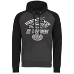 Hybris STP Oil Treatment Distressed Baseball Hoodie (DarkGreyBlack,XL)