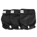 Avont 3 Couches Lavables pour Chien Femelle, Culotte Protection Confort Nappy Lors des Périodes Physiologiques, de Chaleurs, d'Incontinence-Noir-S(20-34cm)