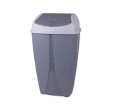 UrbanLiving Plastic Swing Top Bin 10L Waste Rubbish Bin Rectangle Large Small Swing Top Trash Kitchen Bathroom Garbage Dustbin, 10 Litre, Dark Grey (Grey, 10L)