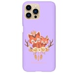 Coque violet Iphone 14 PRO panda roux personnalisee