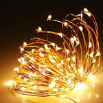 SHATCHI Guirlande lumineuse à 20 LED blanches chaudes de 2 m de long, fil de cuivre argenté à piles, pour décoration de fête de mariage, de Noël, de maison, de chambre à coucher