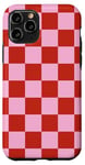 Coque pour iPhone 11 Pro Rouge et rose à carreaux rose rouge à carreaux rose et rouge