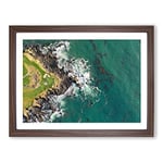 Arrowhead Point Golf Course In California Modern Art Framed Wall Art Print, Ready to Hang Picture for Living Room Bedroom Home Office Décor, Walnut A4 (34 x 25 cm)