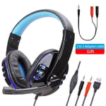 LED Light Gaming Over Ear Headset Gamer casque Deep Bass Game Headphones ¿couteur pour ordinateur PC PS4 XBox audifonos gamer fones-Blue LED PC_XINENGJI