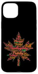 iPhone 15 Plus Thanksgiving Maple Leaf Word Cloud Turkey Day Fall Tradition Case