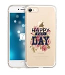 Coque Iphone 7 iphone 8 Fleur shabby happy day old school college transparente