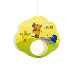 Elobra Lampe pour chambre d'enfant - La souris - Le spectacle avec la souris - Suspension - Lampe pour chambre d'enfant - Jaune et vert